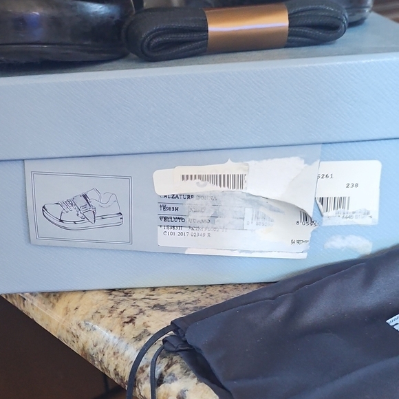 Prada Women's Black and Red Sneakers - Picture 2 of 16